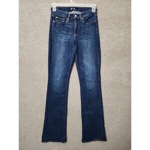 Gap Curvy Perfect Boot Cut Jeans Womens 28 Tall Blue Dark Wash Stretch